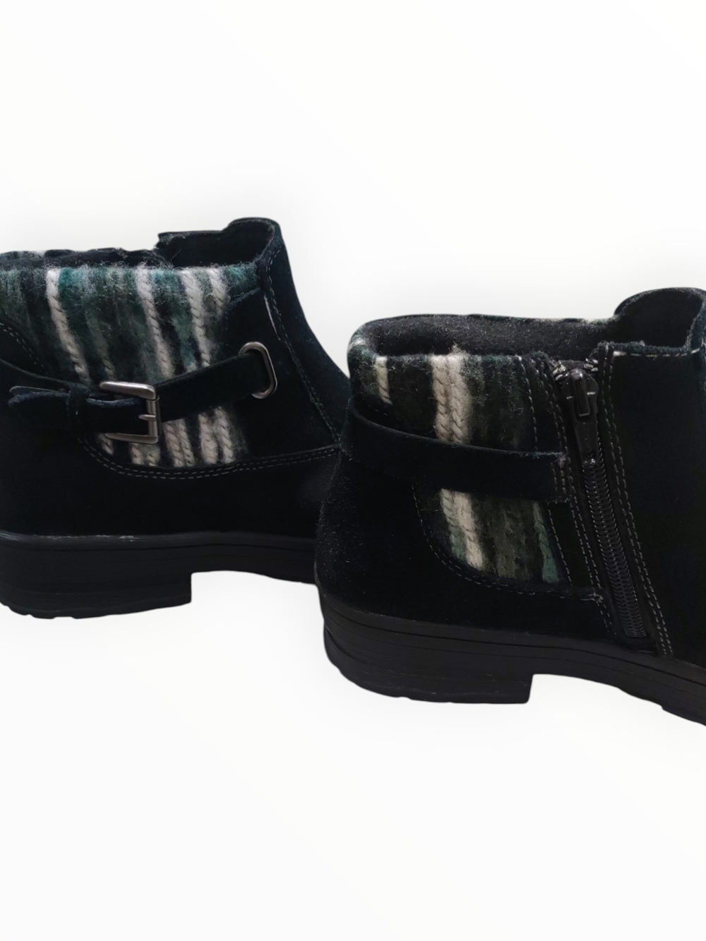 Earth Origins Women’s size 8 Black Suede Ankle Boot Zip Buckle Round Toe - Picture 6 of 6